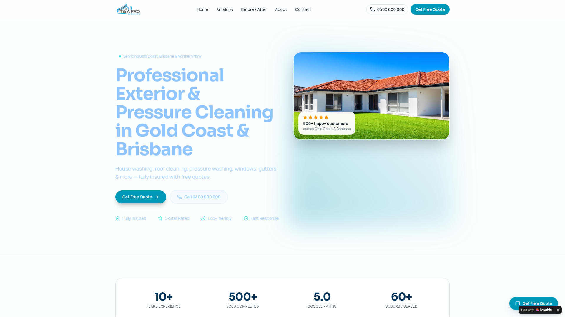 Tanda Cleaning website
